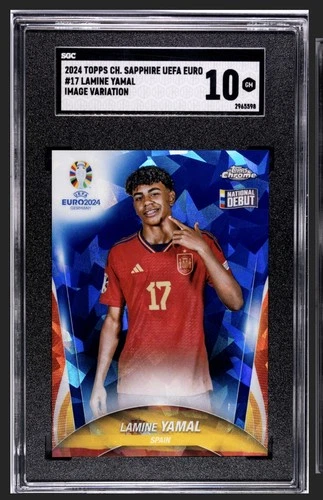 Lamine Yamal 2024 Topps Chrome UEFA EURO Sapphire
