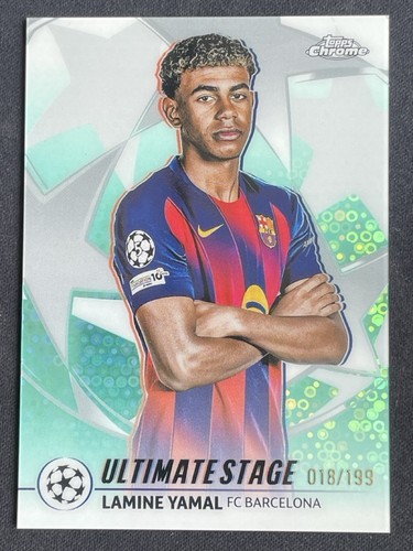 Lamine Yamal 2025 Topps UCC Ultimate Stage Aqua Refractor /199