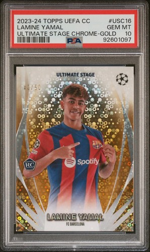 Lamine Yamal 2023 Topps UEFA Club Competitions Gold /50