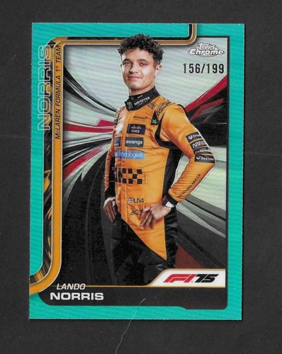 Lando Norris 2025 Topps Chrome F1 Aqua /199