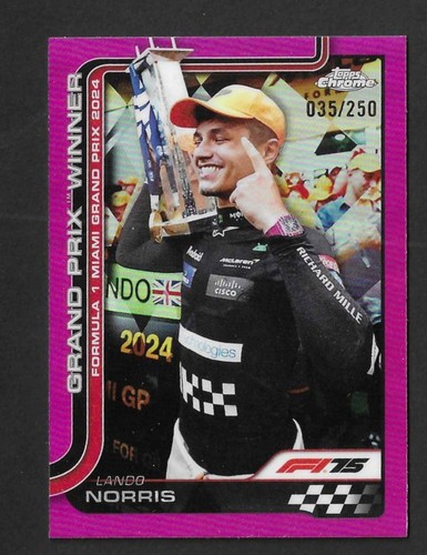 Lando Norris 2025 Topps Chrome F1 Pink /250