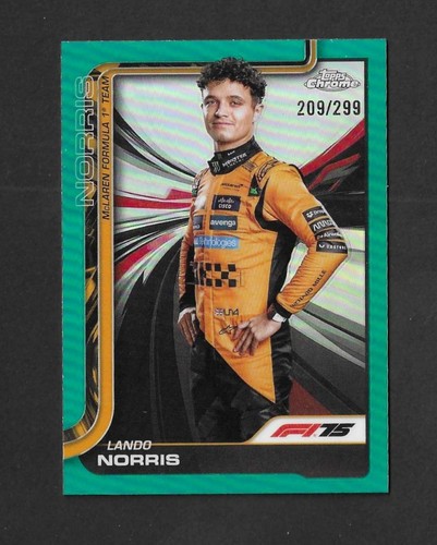 Lando Norris 2025 Topps Chrome F1 Teal /299