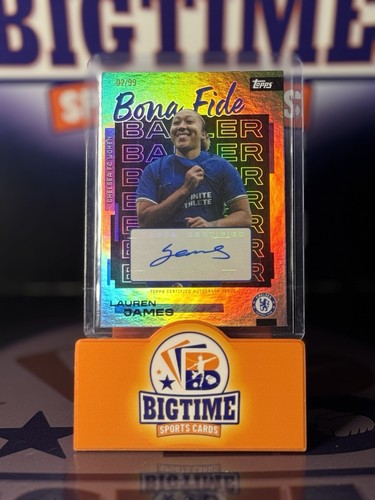 Lauren James 2025 Topps Chelsea BonaFide Blue Refractor /99