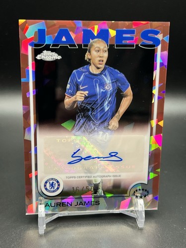 Lauren James 2024 Topps Chrome Women's UEFA Sapphire Rose Gold /50