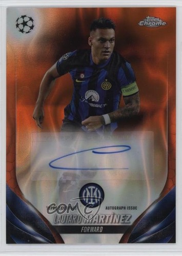 Lautaro Martinez 2024 Topps Chrome Arancione Lava Rifrattore