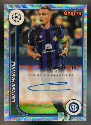 Lautaro Martinez 2023 Topps Chrome Merlin UEFA Club Wave /150