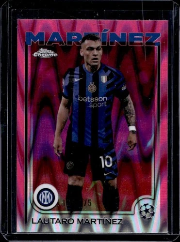 Lautaro Martinez 2024 Topps Chrome Neon Pink RayWave Refractor /175