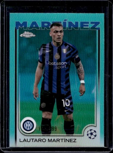 Lautaro Martinez 2024 Topps Chrome UEFA Aqua Refractor /199