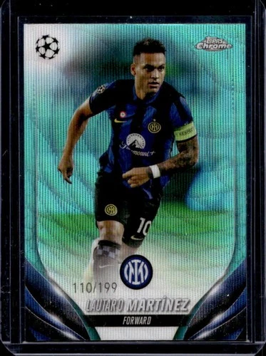 Lautaro Martinez 2024 Topps Chrome UEFA Aqua Wave Refractor /199