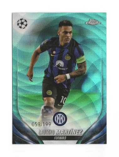 Lautaro Martinez 2023 Topps Chrome UEFA Aqua Wave Refractor /199