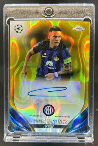 Lautaro Martinez 2023 Topps Chrome UEFA Gold Lava