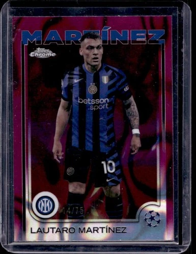 Lautaro Martinez 2024 Topps Chrome UEFA Magenta Lava Refractor /75