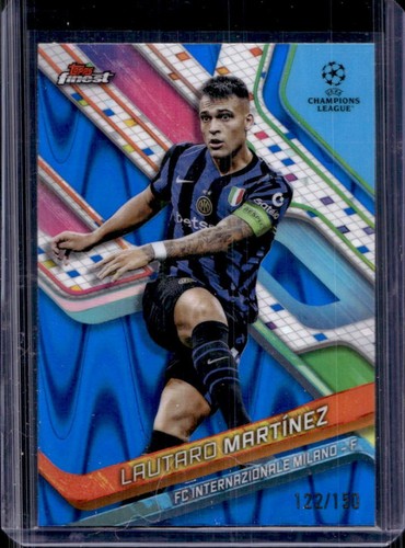 Lautaro Martinez 2024 Topps Finest Blue Raywave Refractor /150
