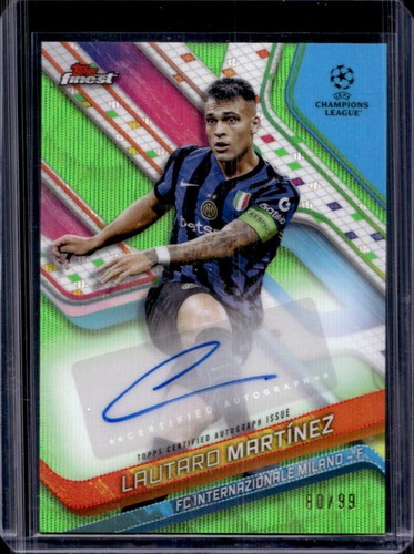 Lautaro Martinez 2024 Panini Finest Neon Green Wave Refractor /99