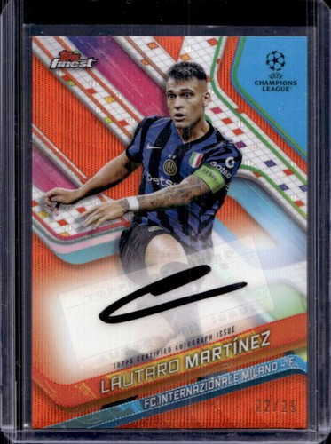 Lautaro Martinez 2024 Topps Finest Orange Wave Refractor /25