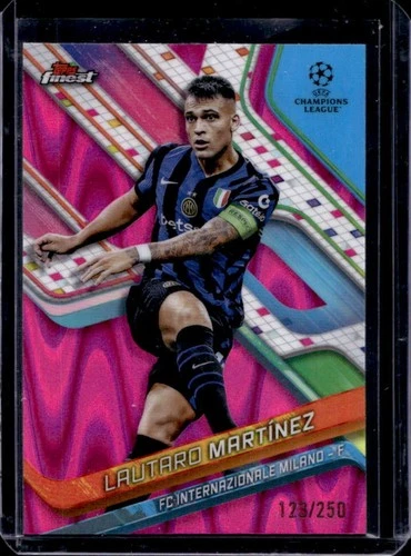 Lautaro Martinez 2024 Topps Finest Pink Raywave /250