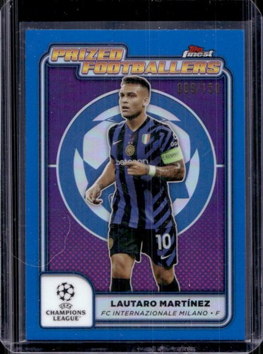 Lautaro Martinez 2024 Panini Finest UEFA Blue Refractor /150