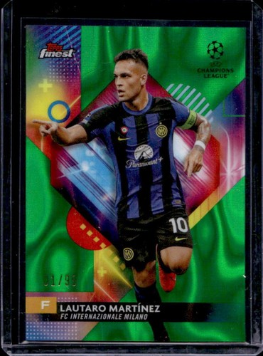 Lautaro Martinez 2023 Panini Finest UEFA Green Lava Refractor /99