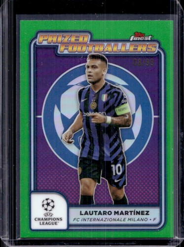 Lautaro Martinez 2024 Panini Finest UEFA Green Refractor /99