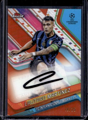 Lautaro Martinez 2024 Topps Finest UEFA Orange Refractor /25