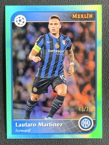 Lautaro Martinez 2024 Topps Merlin Chrome Aqua Refractor /75