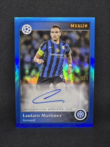 Lautaro Martinez 2024 Topps Merlin Chrome Blue /150