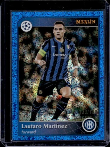 Lautaro Martinez 2024 Topps Merlin Chrome Blue Speckle Refractor /150