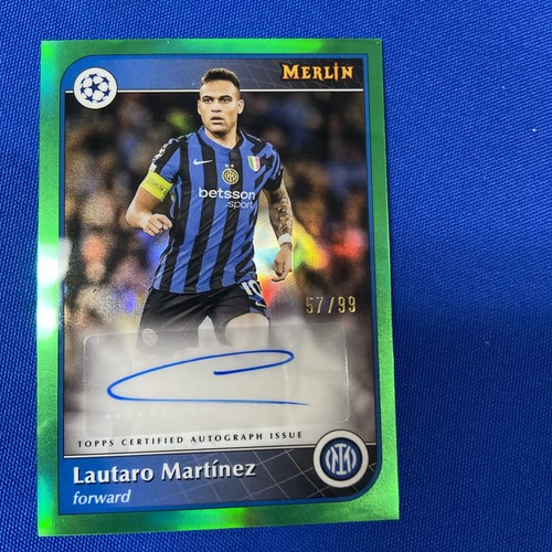 Lautaro Martinez 2024 Topps Merlin Chrome Green Refractor