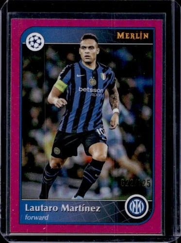 Lautaro Martinez 2024 Topps Merlin Chrome Magenta Refractor /125