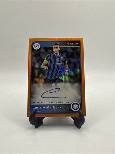 Lautaro Martinez 2024 Panini Merlin Chrome Orange Refractor /25