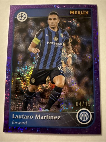 Lautaro Martinez 2024 Topps Merlin Chrome Purple Speckle Refractor /15