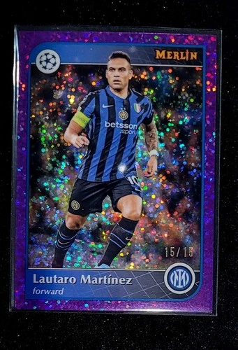 Lautaro Martinez 2024 Topps Merlin Chrome Purple Speckle Refractor /15