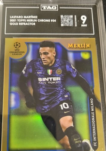 Lautaro Martinez 2021 Topps Merlin Chrome UCL Gold Refractor /50