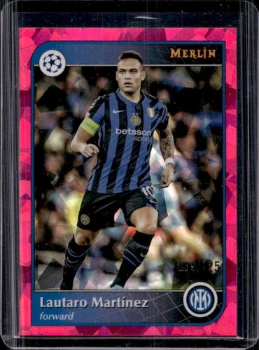 Lautaro Martinez 2024 Topps Merlin Chrome UEFA Magenta Atomic Refractor /125