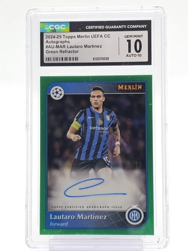Lautaro Martinez 2024 Panini Merlin Chrome Verde Refractor /99