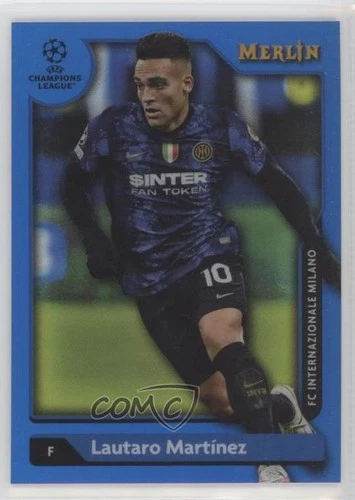 Lautaro Martinez 2021 Panini Merlin Collection Chrome Blue Refractor /75