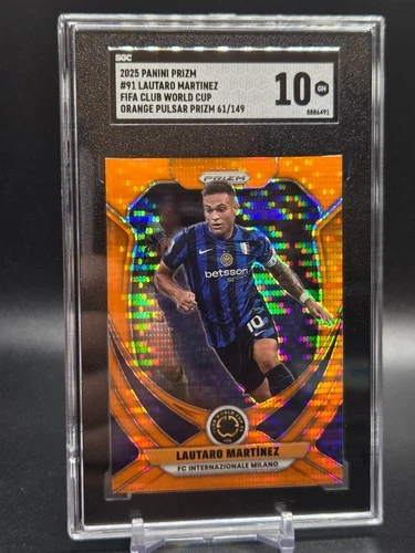 Lautaro Martinez 2025 Panini Prizm Orange Pulsar /149
