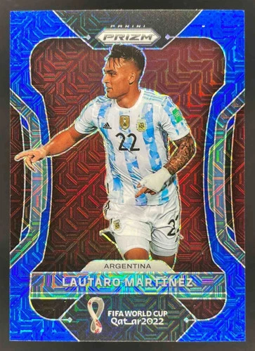 Lautaro Martinez 2022 Panini Prizm World Cup Blue Mojo /75