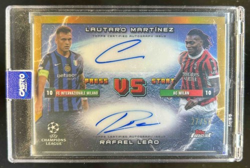 Lautaro Martinez / Rafael Leao 2024 Panini Finest Gold Refractor /50