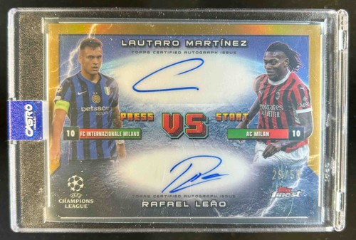 Lautaro Martinez / Rafael Leao 2024 Topps Finest Gold Refractor /50