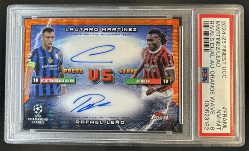 Lautaro Martinez / Rafael Leao 2024 Panini Finest Orange Wave /25