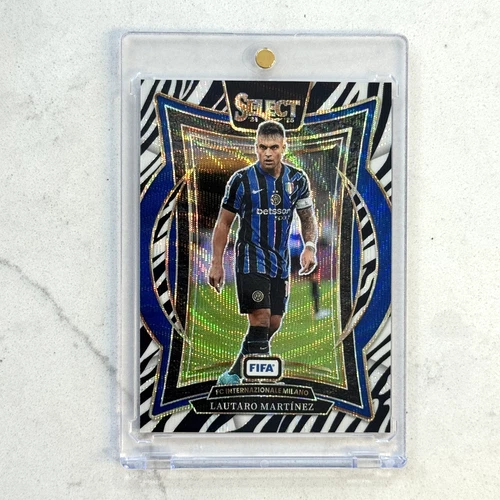 Lautaro Martinez 2024 Panini Select FIFA Zebra Prizm