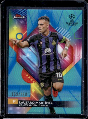 Lautaro Martínez 2023 Panini Mejor UEFA Blue Aqua Vapor Wave Refractor /250