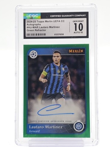 Lautaro Martínez 2024 Panini Merlin Chrome Green Refractor /99