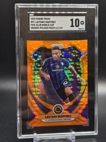 Lautaro Martínez 2025 Panini Prizm Orange Pulsar /149
