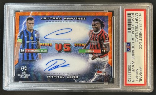 Lautaro Martínez & Rafael Leão 2024 Topps Finest Orange Wave /25