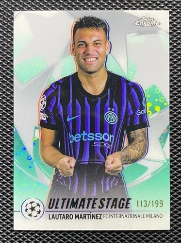 Lautaro Martínez 2025 Topps UCC Ultimate Stage Chrome Aqua /199
