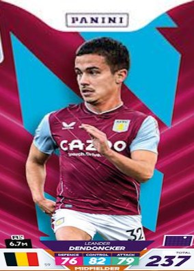 Leander Dendoncker 2023 Panini Adrenalyn XL Premier League Plus