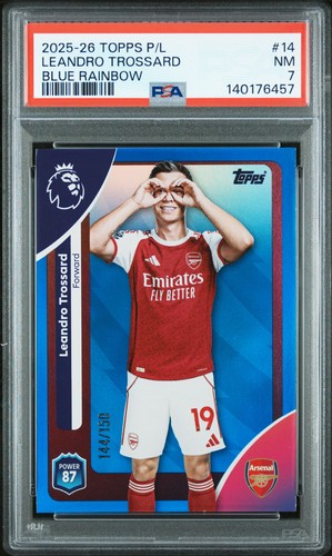Leandro Trossard 2025 Topps Premier League Blue Rainbow 144/150