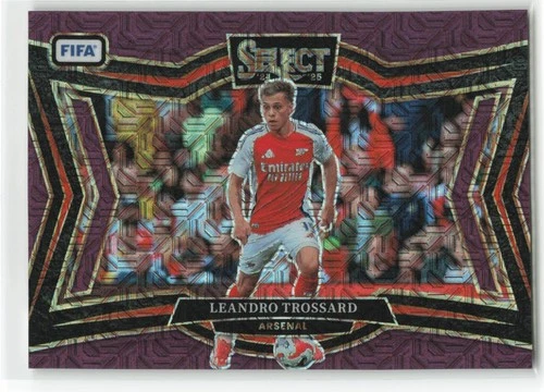 Leandro Trossard 2024 Panini Select FIFA Purple Mojo Prizm